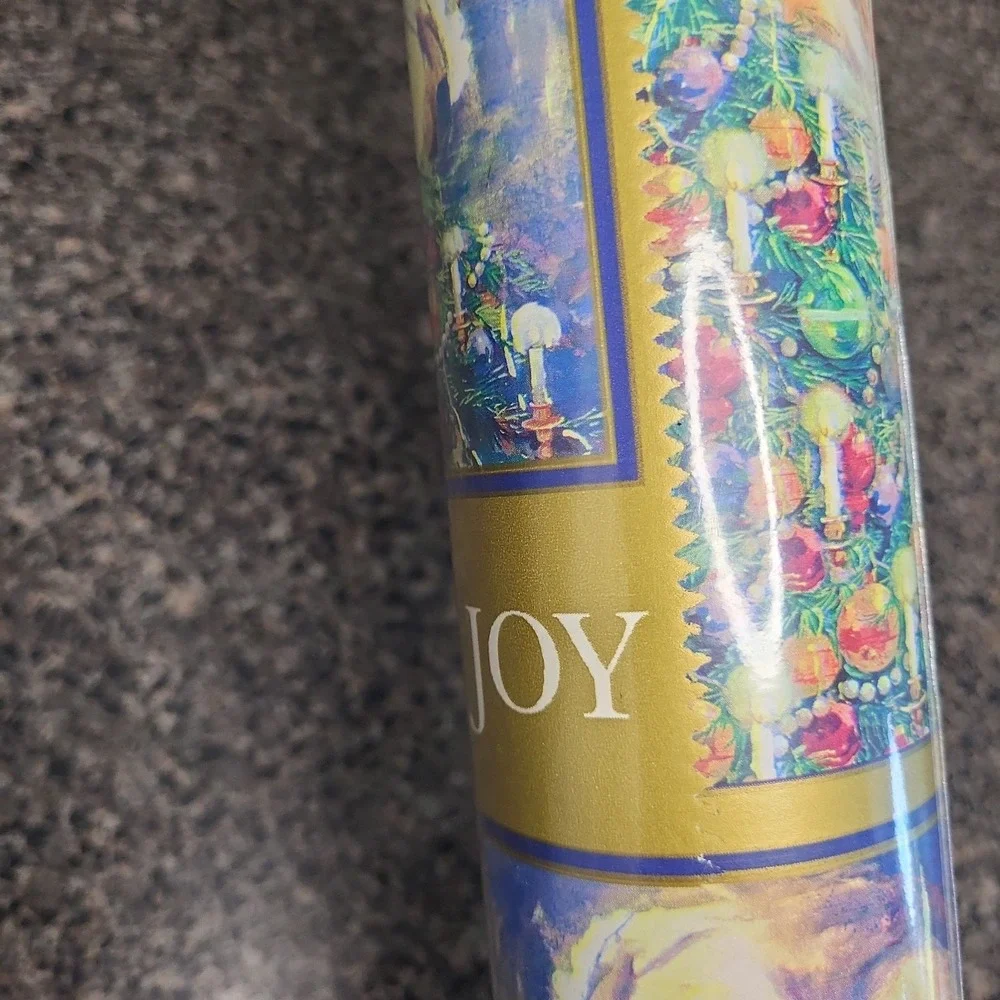 VINTAGE Kmart Trim Home Christmas Wrapping Paper Victorian Angels JOY Tree 120sf